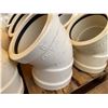 Image 4 : Qty 9 White 45-Degree CL-150 Sewer & Drain Elbow Fittings