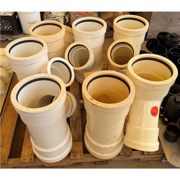 Qty 7 White 8" x 6" Wye Fittings