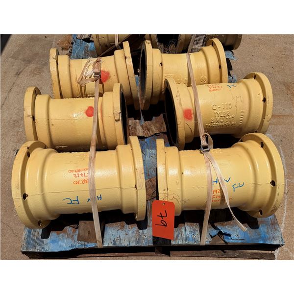 Qty 6 Ductile Iron 8" Pipe Fittings