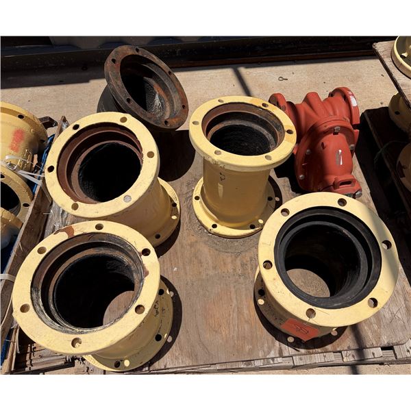 Multiple Ductile Iron Fittings & Gate Valve, Misc Sizes