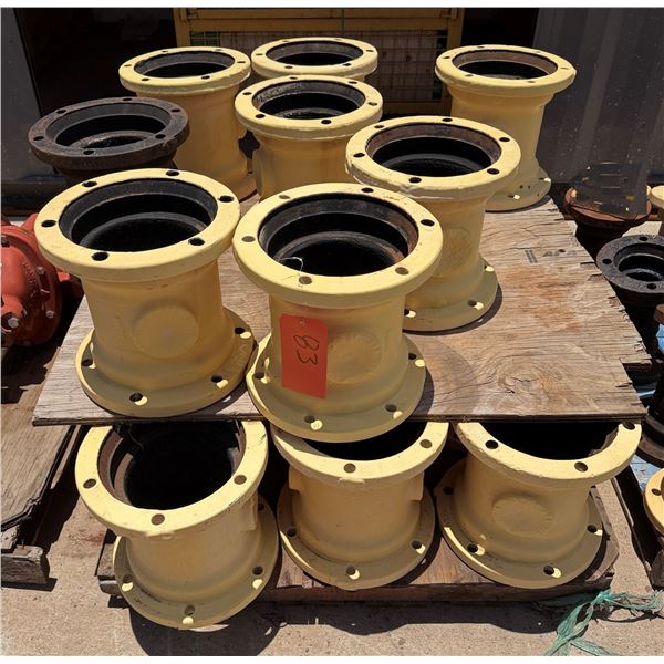 Multiple Ductile Iron Box T Fittings, Misc Sizes