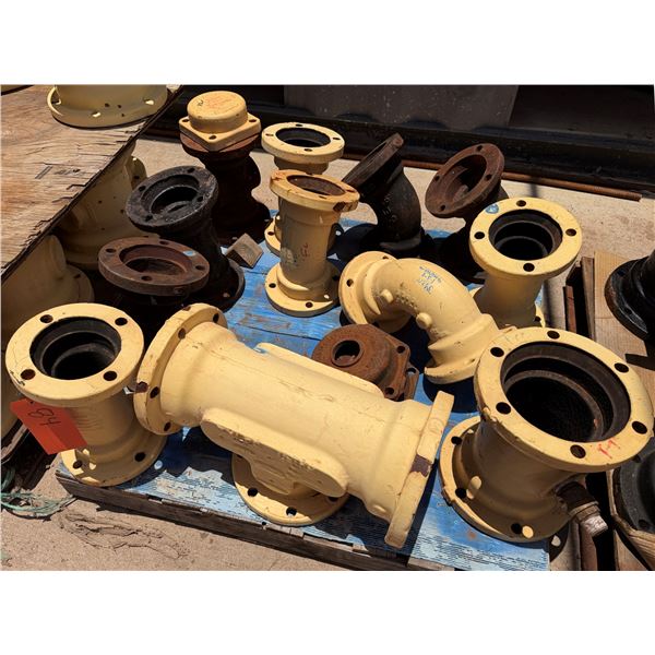 Multiple Ductile Iron Boss T, 90's & 45's Fittings,  Caps, etc, Misc Sizes
