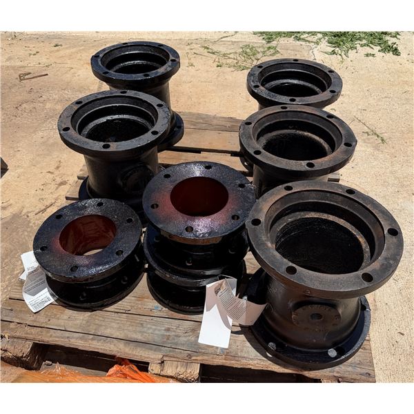 Multiple Ductile Iron Flanges & Boss T's, Misc Sizes
