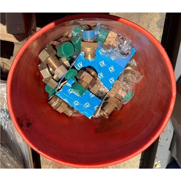 Multiple Brass Water Meter Couplings, Misc Sizes