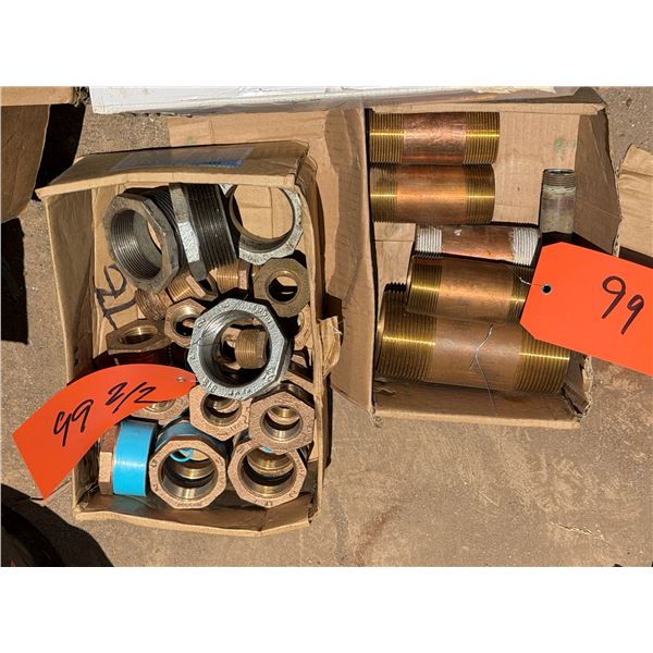 Qty 2 Boxes Brass  Nipples & Adapters, etc Misc Sizes