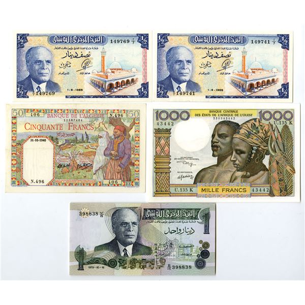 Africa Issued Banknote Selection, ca.1940 to 1973.
