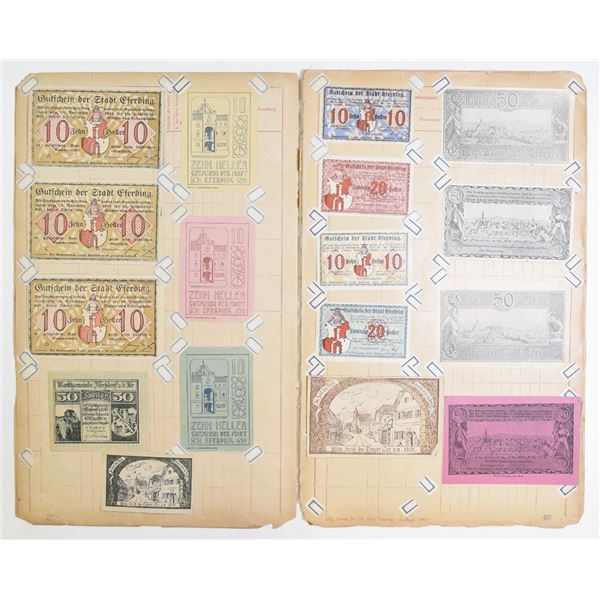 Austria. Extensive Municipal Notgeld Album, 1917 to 1923, City-Issue Collection