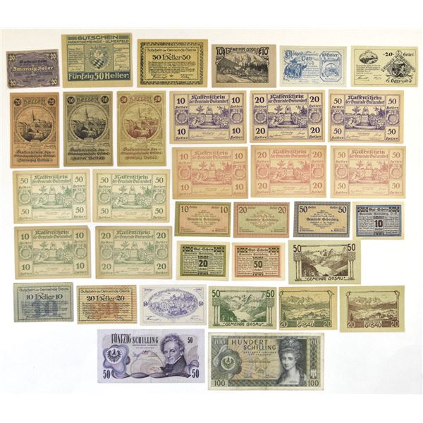Austria. Notgeld and Banknote Collection, 1918 to 1969.