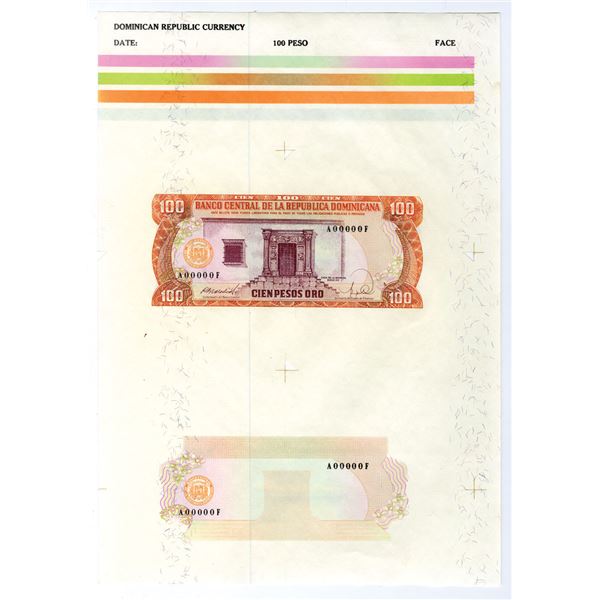 Dominican Republic. Banco Central De La Republica Dominicana, Series 1988, Color Trial Compound Prog