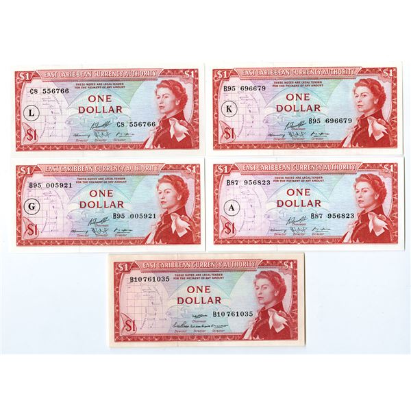 East Caribbean States. East Caribbean Currency Authority, ND (1965), Issued Banknote Assortment.