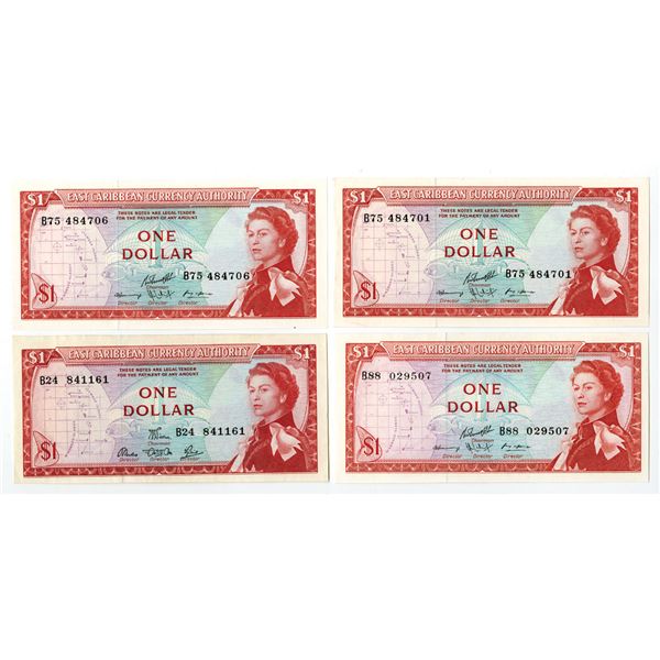 East Caribbean States. East Caribbean Currency Authority, ND (1965), Issued Banknote Quartet.