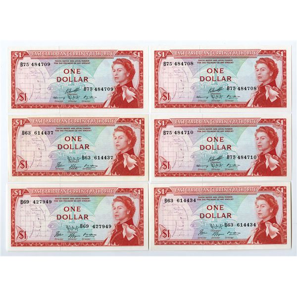 East Caribbean States. East Caribbean Currency Authority, ND (1965), Issued Banknote Assortment.