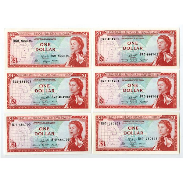 East Caribbean States. East Caribbean Currency Authority, ND (1965), Issued Banknote Assortment.