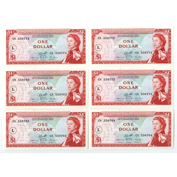 East Caribbean States. East Caribbean Currency Authority, ND (1965), Issued Banknote Assortment.