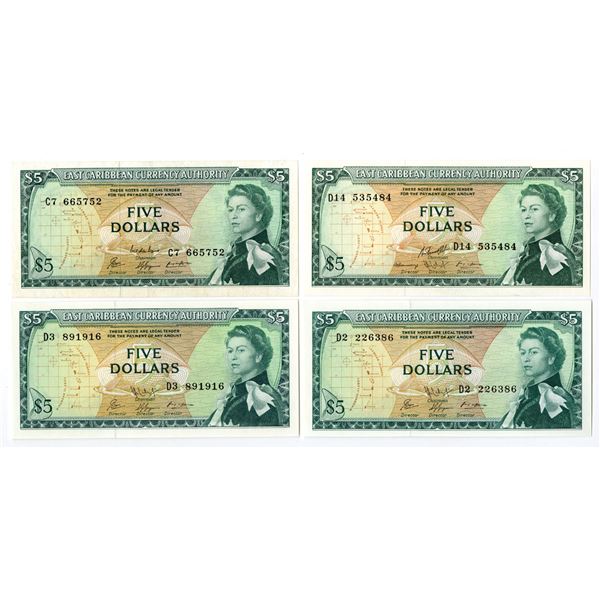 East Caribbean States. East Caribbean Currency Authority, ND (1965), Issued Banknote Quartet.