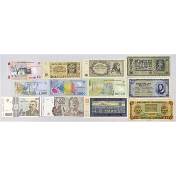 Romania, Bohemia & Moravia, Hungary, Ukraine & Croatia, 1940s to 2000s, Issued Banknote Collection.