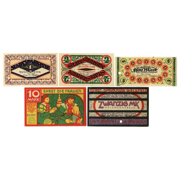 Germany. Bielefeld, 1918 to 1919, Notgeld Assortment.
