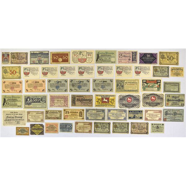 Germany. Emergency Currency Notes, 1917 to 1920. Mixed Notgeld Pfennig Group