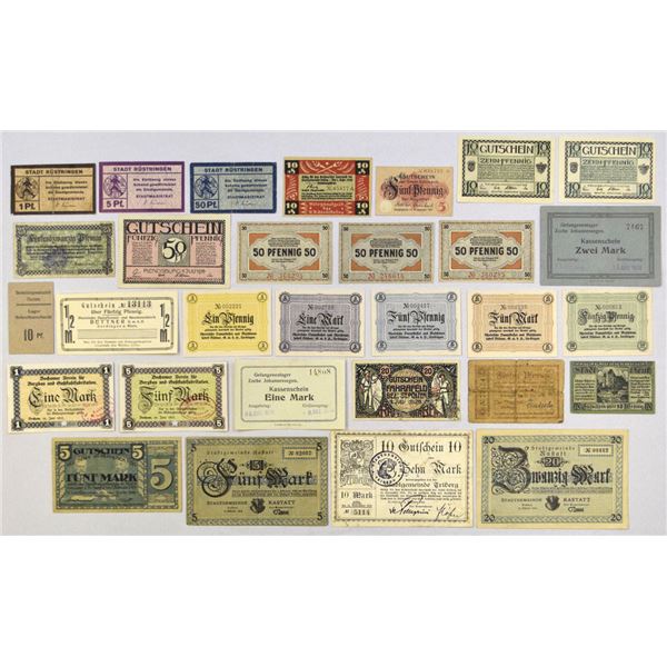 Germany. Municipal Notgeld Collection, 1917 to 1919.