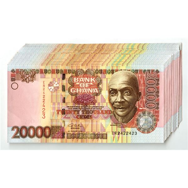 Ghana. Bank of Ghana, 2003, Issued Banknote Assortment.