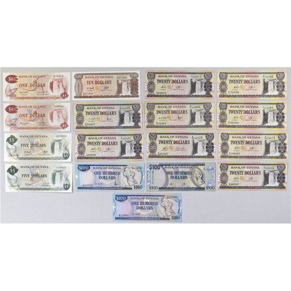 Guyana. Bank of Guyana, ND (1983) to ND (1999), Issued Banknote Assortment.