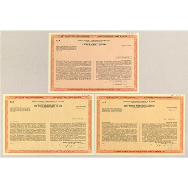 Hong Kong Specimen ADR, 1978 to 1986, Trio of Certificates.