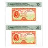 Image 1 : Ireland. Central Bank of Ireland, 1959, Sequential Issued Banknote Pair.