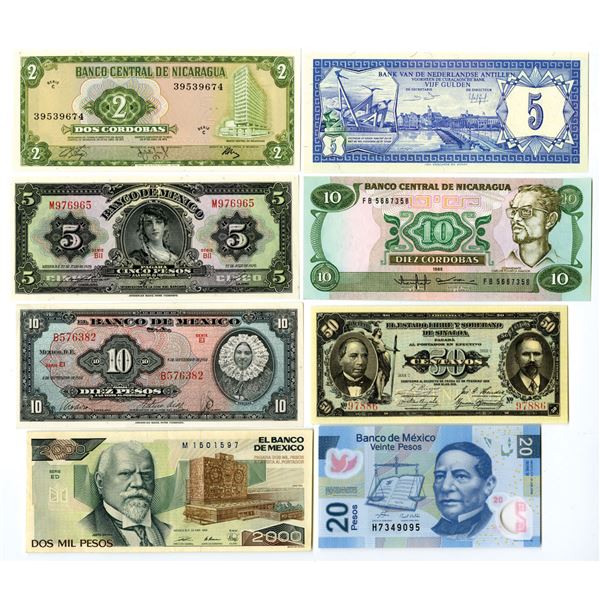 Latin American Banknote Collection, Mexico, Nicaragua & Curaao, 1915 to 2006, Issued Banknote Colle
