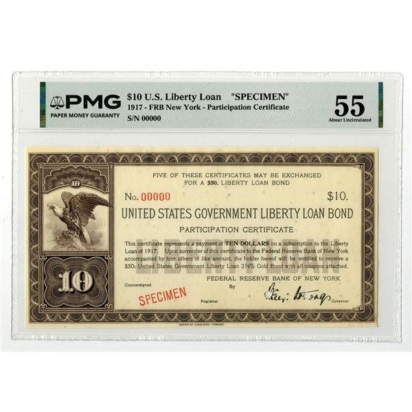 NY. U.S. Liberty Loan, 1917, Specimen Participation Certificate.