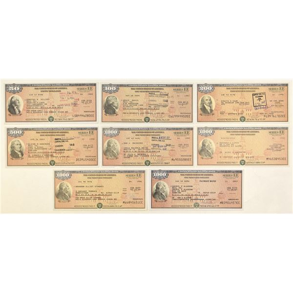 U.S. Savings Bond, Series EE, 1996-2000, Issued Bond Assortment.