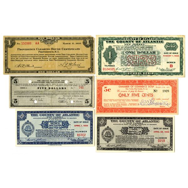 Depression Era Scrip and Clearing House Certificate Collection, 1933 to 1934