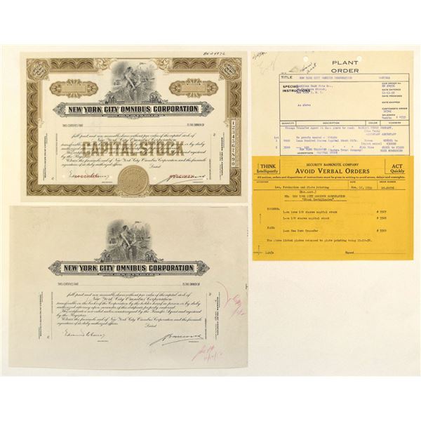 New York City Omnibus Corp., 1952, Production File