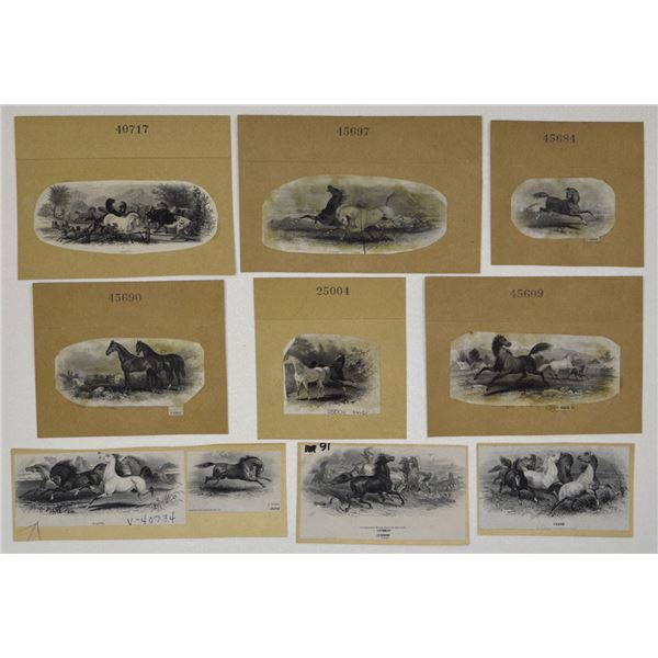 NY. ABNC, RWH&E and Other Security Printer Wild Horses Proof Vignette Assortment, ND (ca.1840s-1870s
