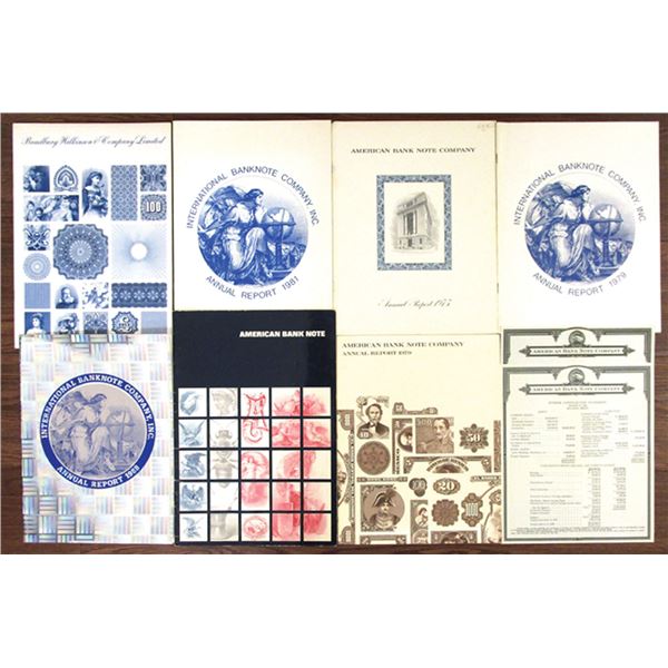 Annual Reports of ABNC, International BNC, BW&C with Intaglio Printed Vignetted Covers,  ca.1938 to 