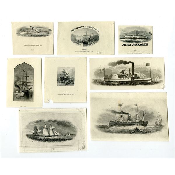 Various States. Maritime Vignette Proofs on India Paper, ca. 1840-1930s.