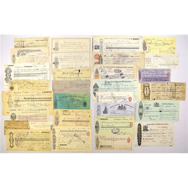Worldwide Banking Draft and Check Collection, 1795 to 1937, Early to Modern Financial Instruments