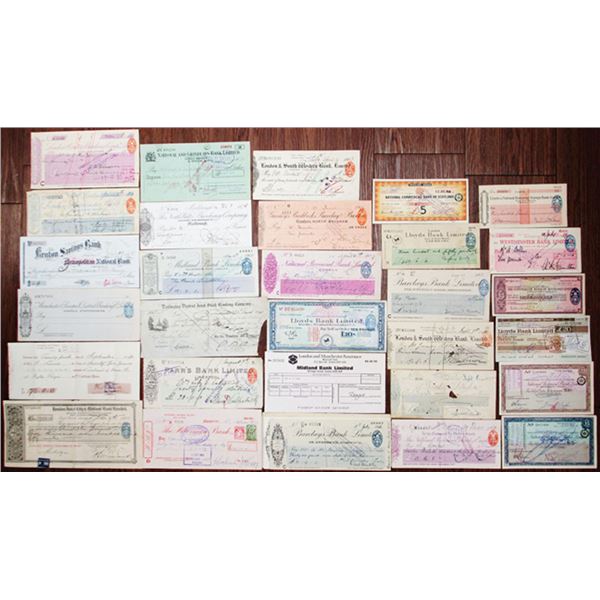 United Kingdom Issued Check & Traveler's Check Collection, ca. 1850s-1980s