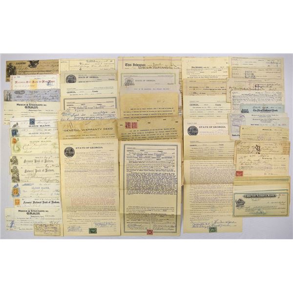 Banking Ephemera and Land Deeds, ca.1860s to 1920s