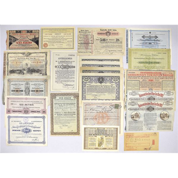 Austria. Austrian Assortment of Lottery Tickets and Miscellaneous Documents, 1970 to 1925.