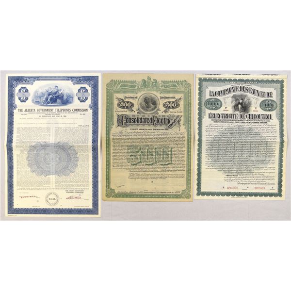 Canada. Specimen Bond Trio, 1892 to 1969.