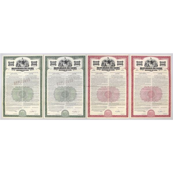 Cuba. Republic of Cuba, 1954, Specimen Bond Quartet.