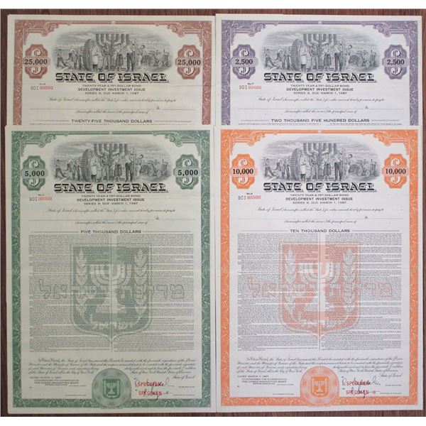 Israel. State of Israel, 20 Year 4.75% Dollar Bond - Development investment Issue,  1967 Specimen Bo