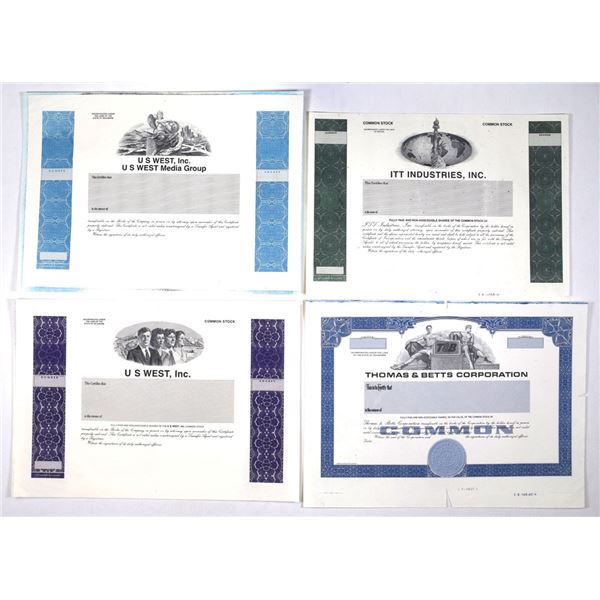 Telecom and Industrial Proof Stock Certificates Collection, ca.1980s_1990s