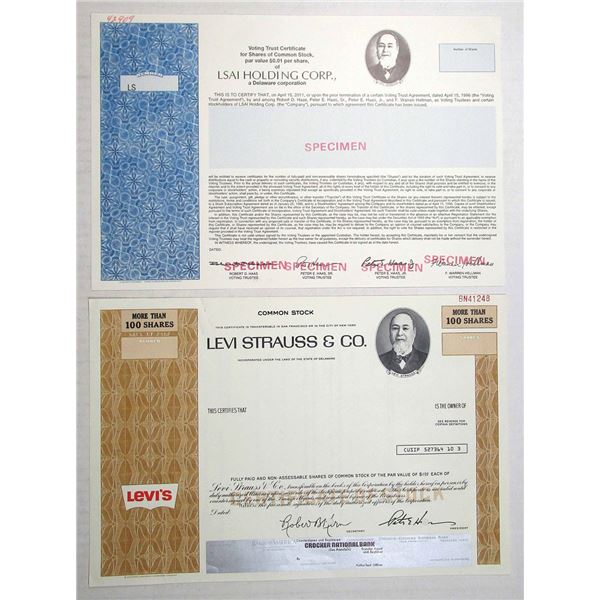 Levi Strauss & Co., ND (1990s) to 1996, Specimen Stock Pair.