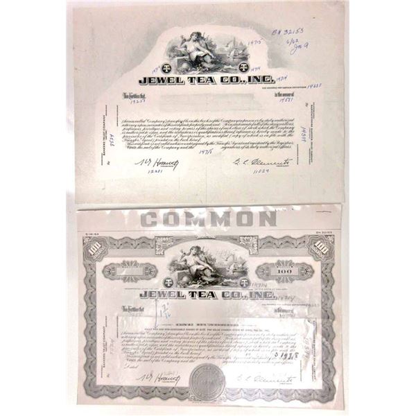 NY. Jewel Tea Co., Inc., ca.1930s-1940s Production Progress Proof Stock Certificate