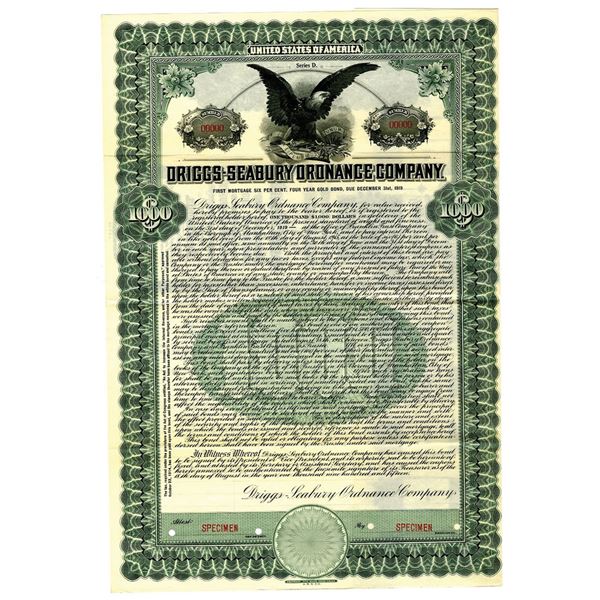 CT. Driggs-Seabury Ordnance Co., 1915 Specimen Bond