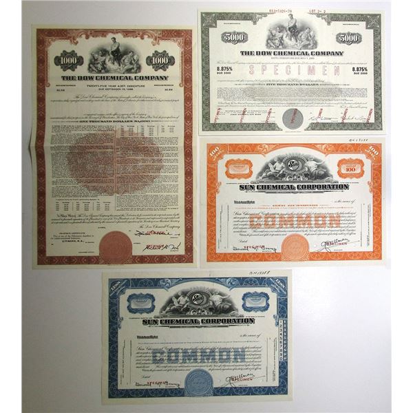 Delaware. Dow Chemical and Sun Chemical Collection of Specimen Stocks and Bonds, 1930 to 1970.