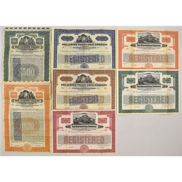 PA. Lehigh Valley Coal & Hudson Coal Specimen Bonds, 1912 and 1924 Issues.