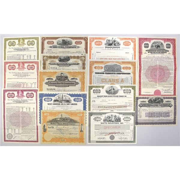 Utility, Oil & Industrial Stock and Bond Collection, 1900s to 1990s