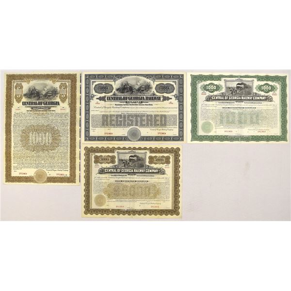 GA. Central of Georgia Railway Co., 1896 to 1919, Specimen Bond Quartet.
